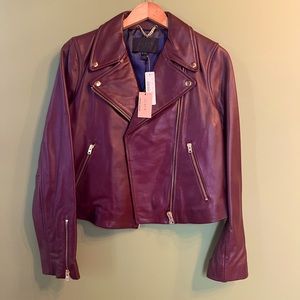 NWT J Crew Leather Cropped Jacket